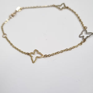 PULSERA ESPECIAL C MARIPOSAS 14K 18 CM 1.7 GR (NUEVO)