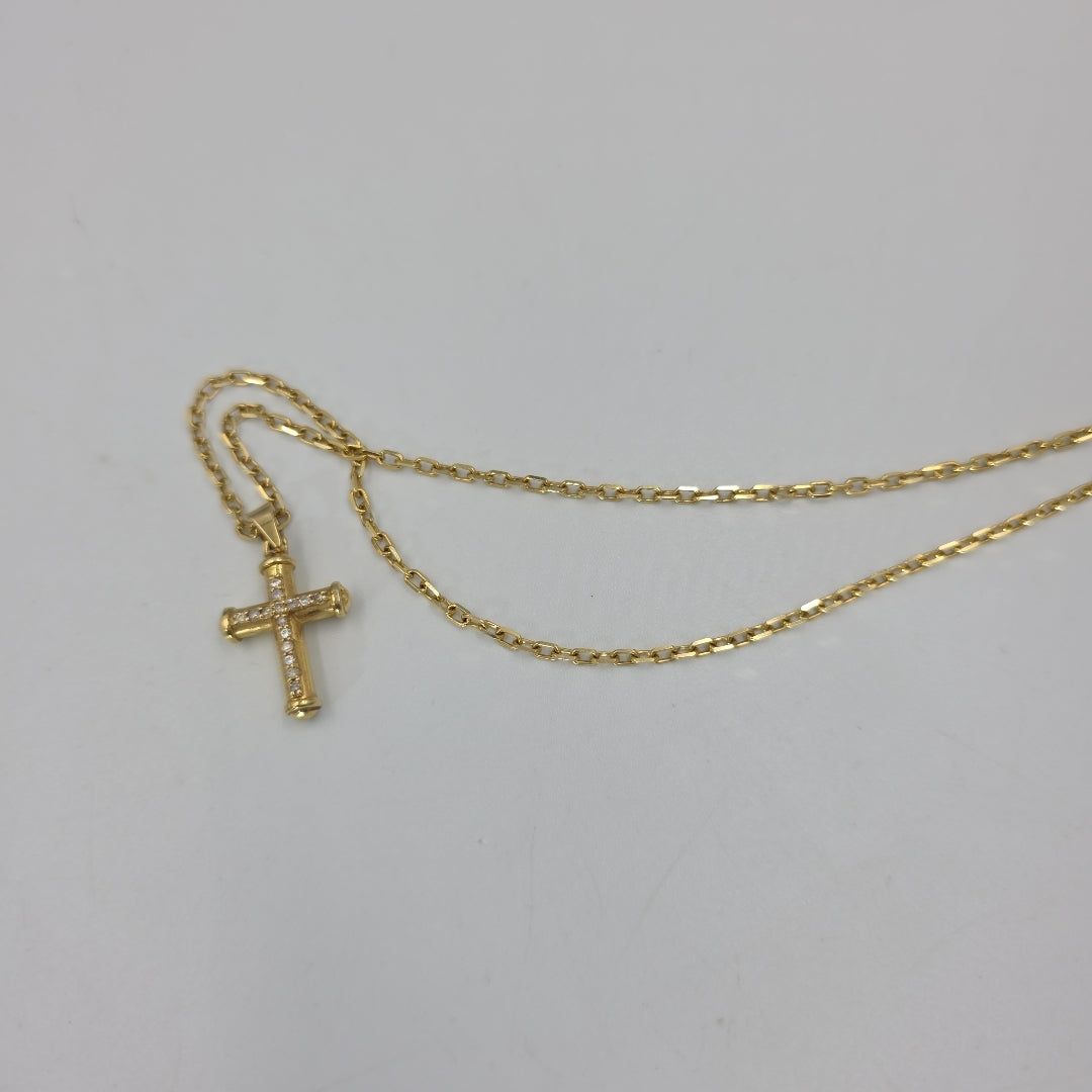 CADENA, CRUZ ORO 14 K 9.6 GRMS (SEMINUEVO)