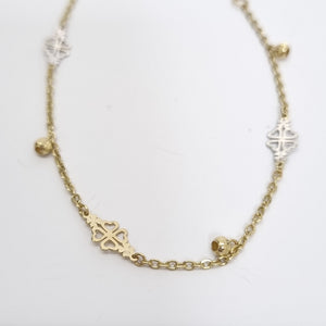 PULSERA ESPECIAL CON TREBOL 14K 18 CM 1.8 GR (NUEVO)