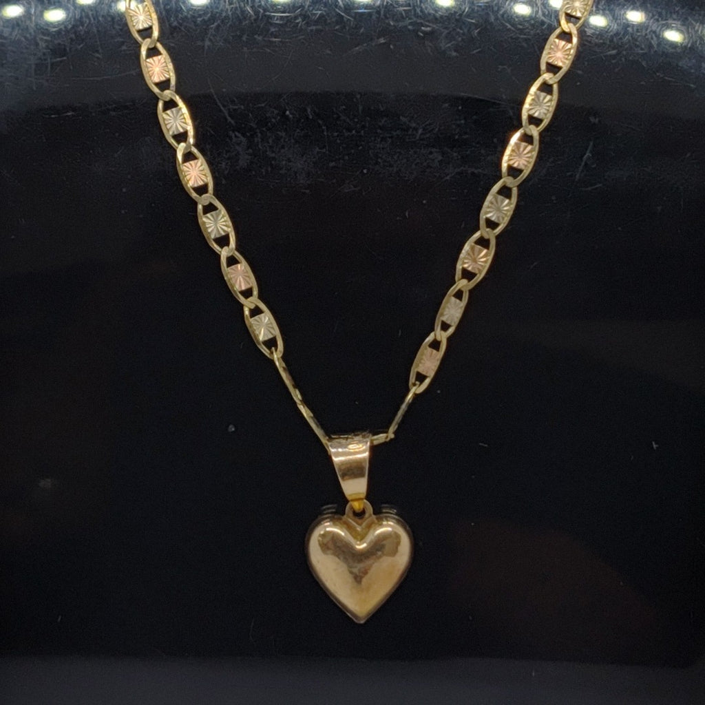 CADENA, DIJE ORO COMBINADO 10 K 5 GRMS (SEMINUEVO)
