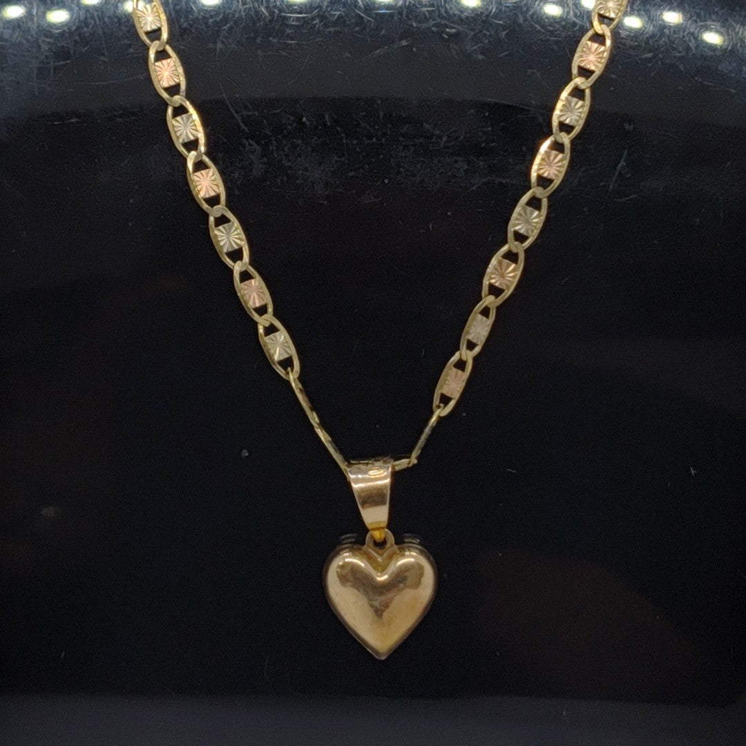 CADENA, DIJE ORO COMBINADO 10 K 5 GRMS (SEMINUEVO)