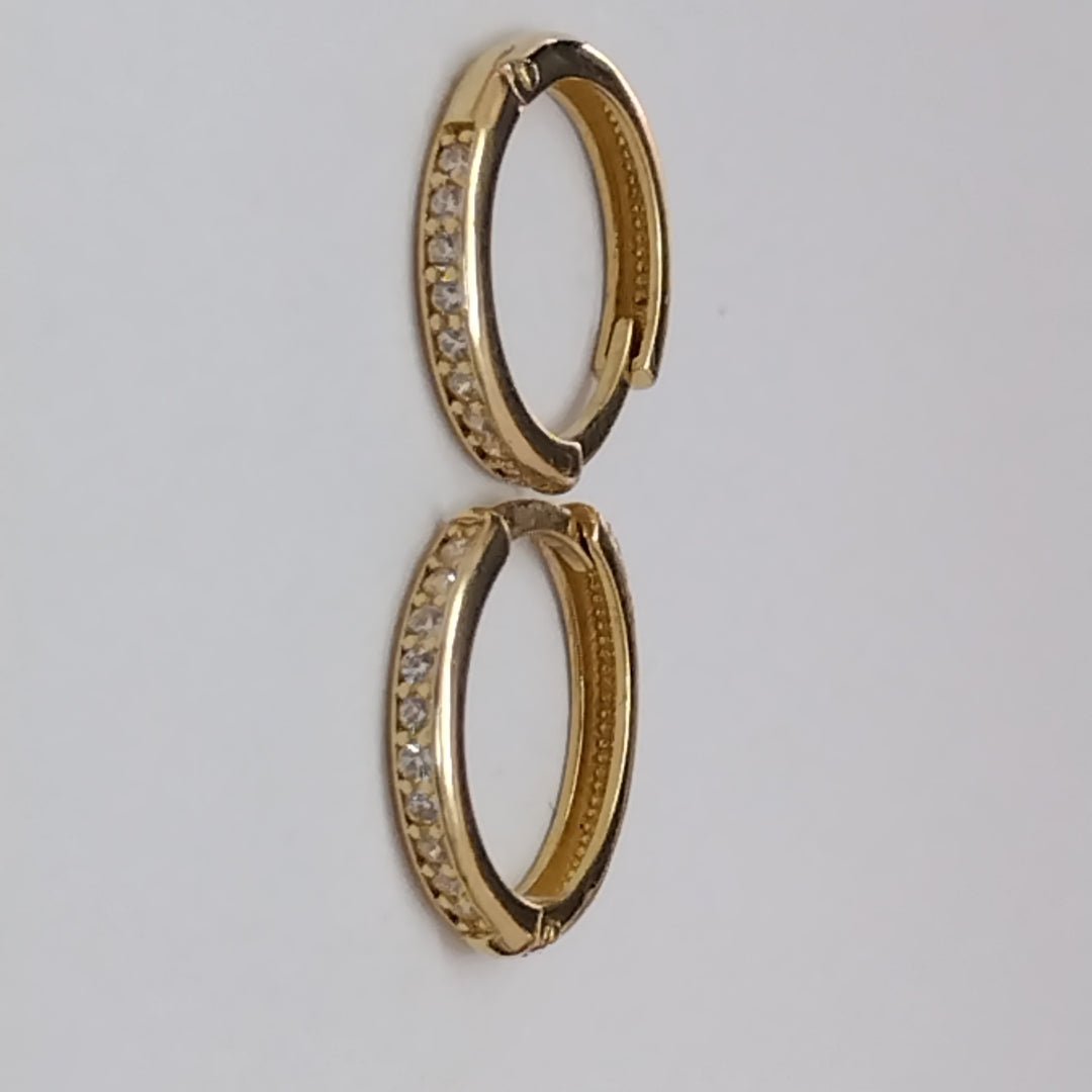 ARETES HUGGIES C CIRCONIA 14K 1.7 GR (NUEVO)