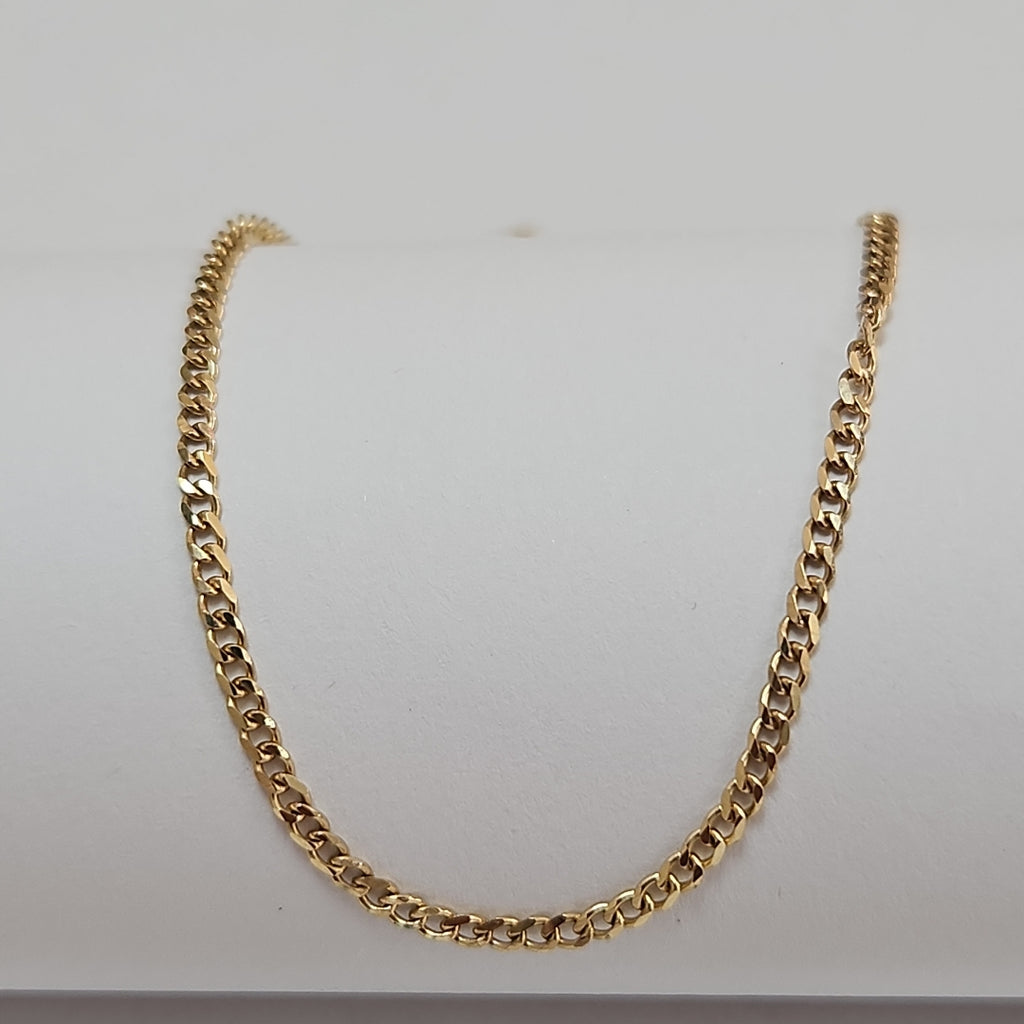 CADENAS TEJIDO BARBADA ORO 10K 55 CM 3.8 GR (NUEVO)