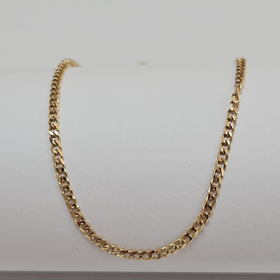CADENAS TEJIDO BARBADA ORO 10K 55 CM 3.8 GR (NUEVO)
