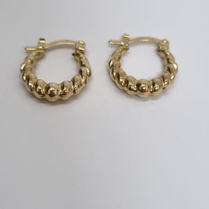 ARETES ARRACADAS TZL HUECAS 14K 1.5 GR (NUEVO)