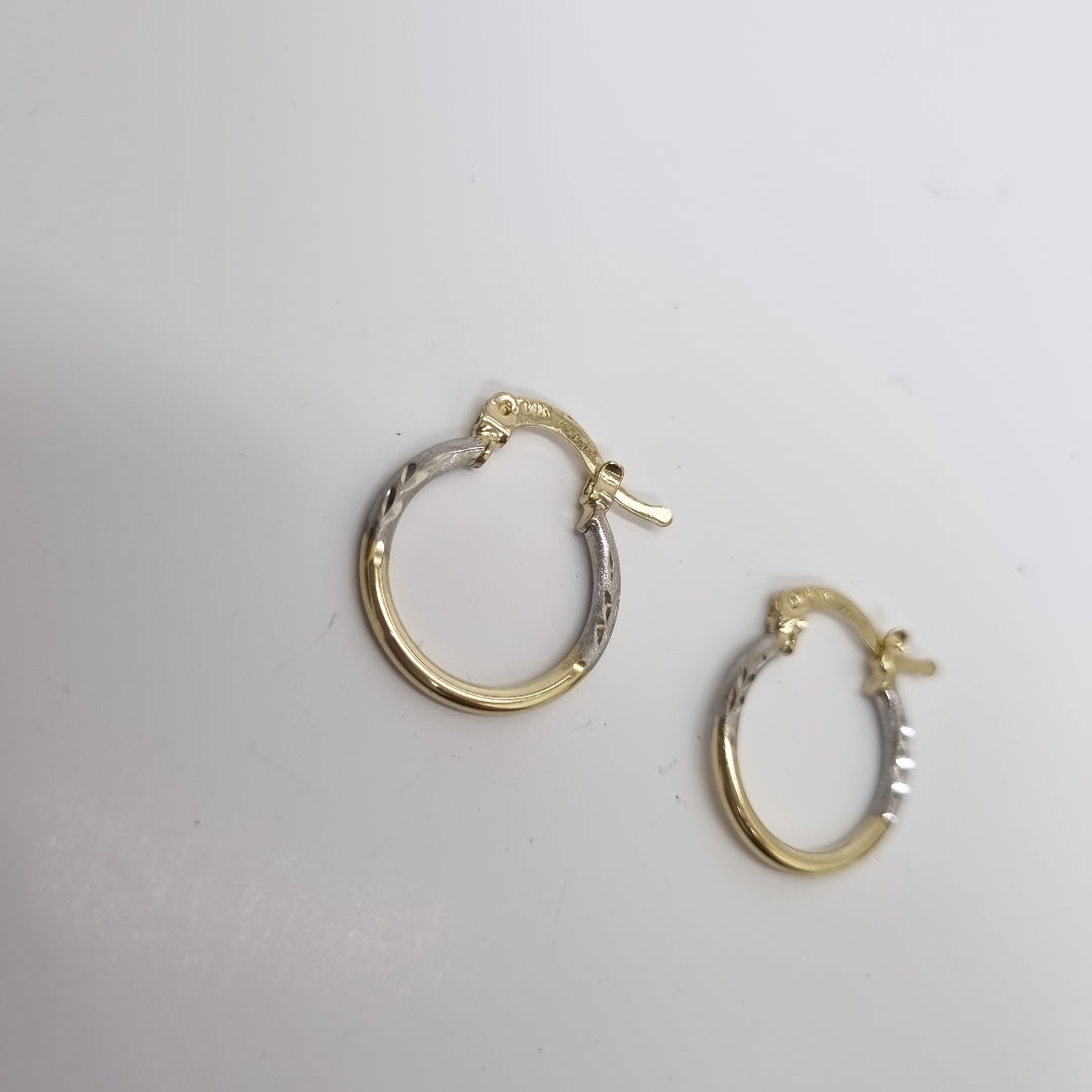 ARETES ARRACADAS COMBINADAS 14K 1.1 GR (NUEVO)