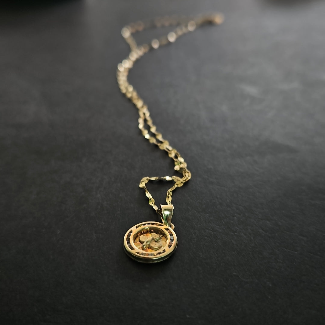 CADENA, MEDALLA RELIGIOSA ORO 10 K 1.1 GRMS (SEMINUEVO)