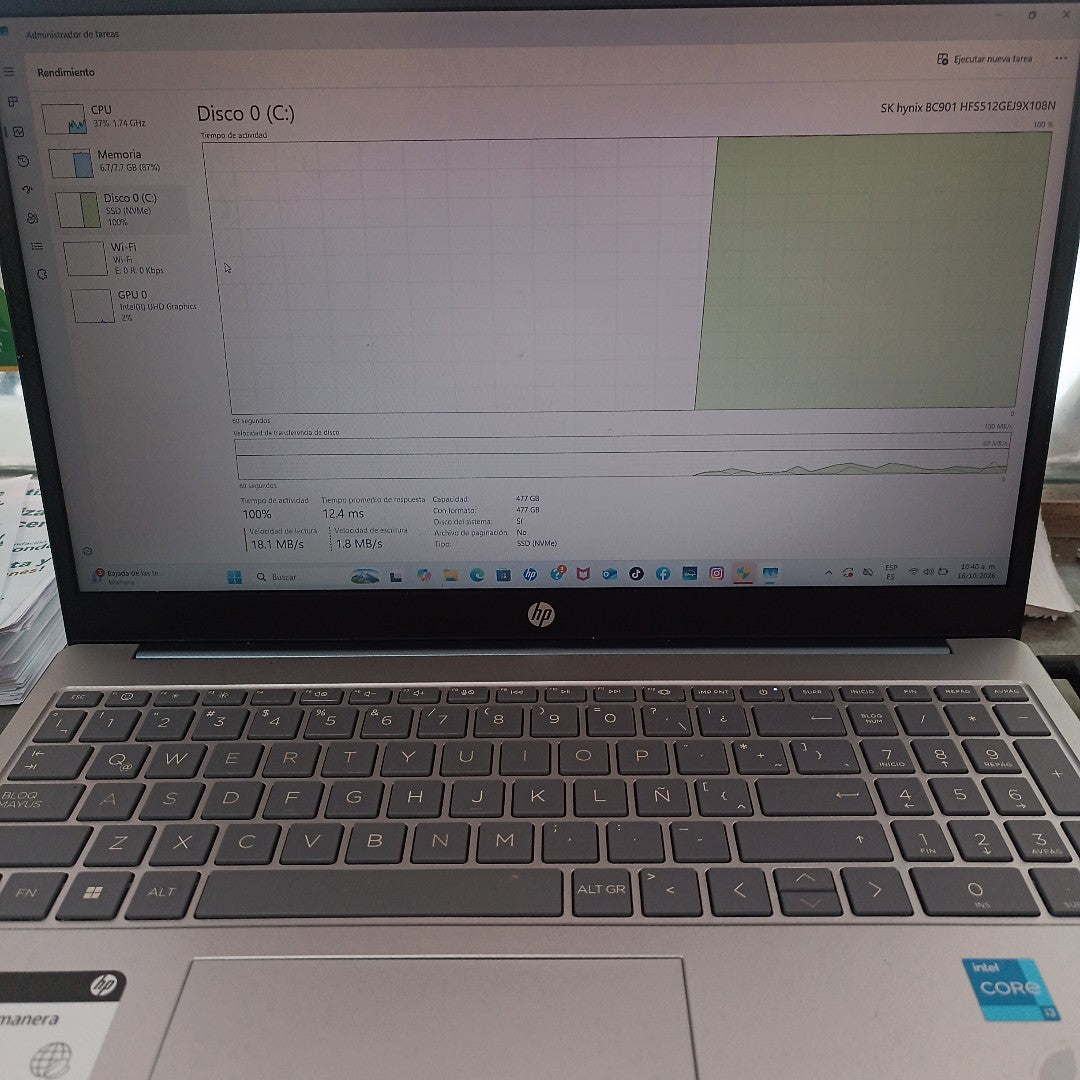 LAPTOP HP 15-FD0026LA (2024) 512 GB SSD 8 GB RAM (SEMINUEVO)
