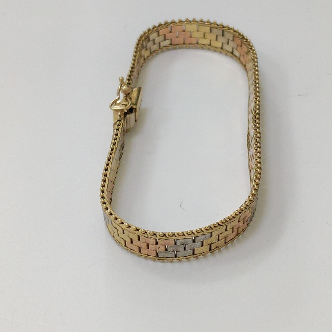 PULSERA ORO COMBINADO 14 K 12,90 GRMS (SEMINUEVO)