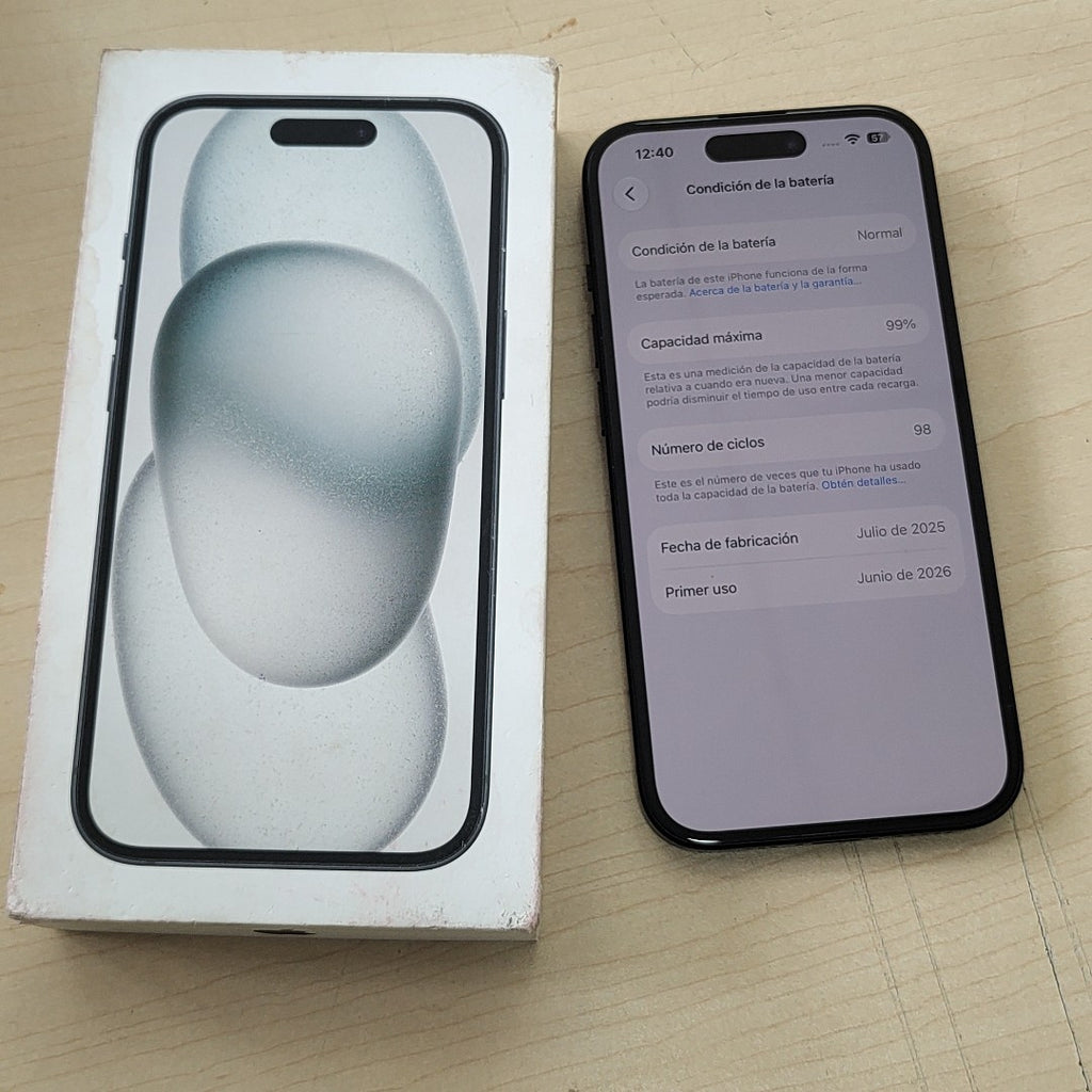 CELULAR APPLE IPHONE 15 A3089 (2023) 256 GB 6 GB RAM (SEMINUEVO)