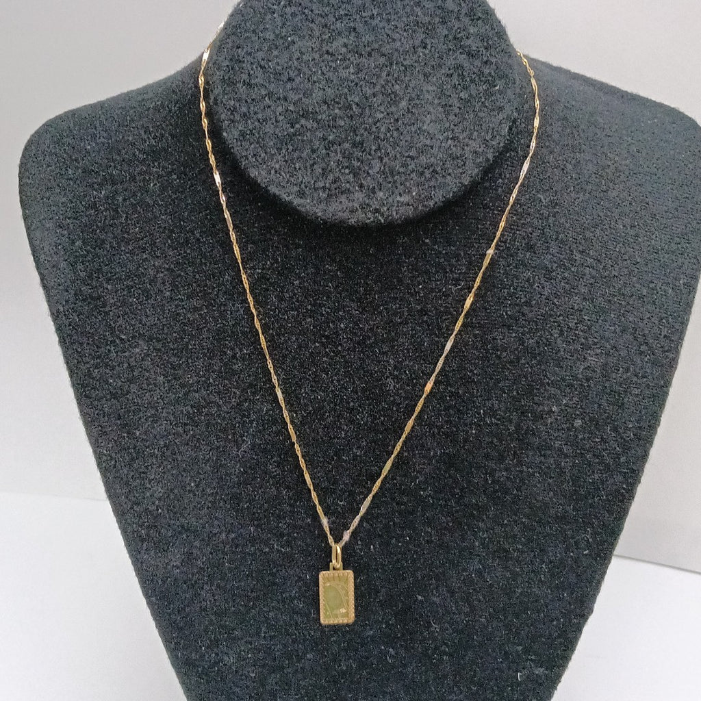 CADENA, MEDALLA RELIGIOSA ORO 14 K 1.5 GRMS (SEMINUEVO)