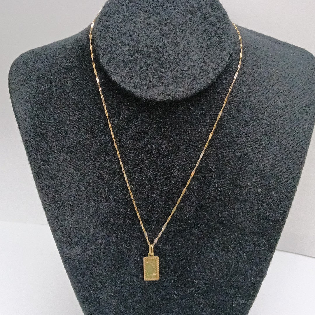 CADENA, MEDALLA RELIGIOSA ORO 14 K 1.5 GRMS (SEMINUEVO)