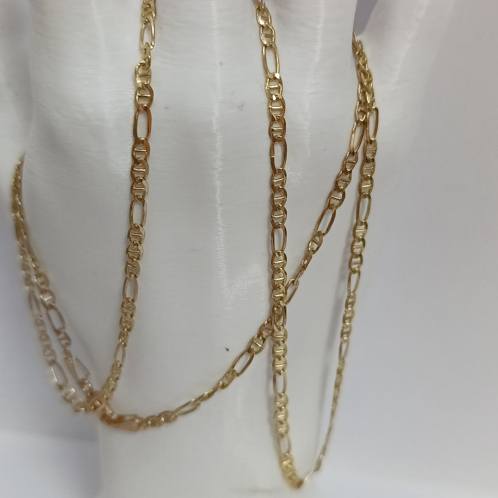 CADENAS TEJIDO FIGARO GUCHI ORO 10K 60 CM 5.3 GR (NUEVO)