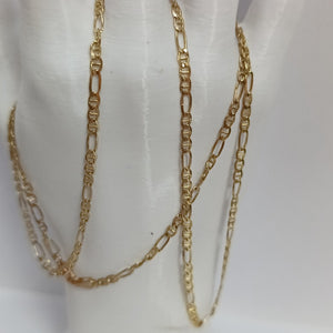 CADENAS TEJIDO FIGARO GUCHI ORO 10K 60 CM 5.3 GR (NUEVO)