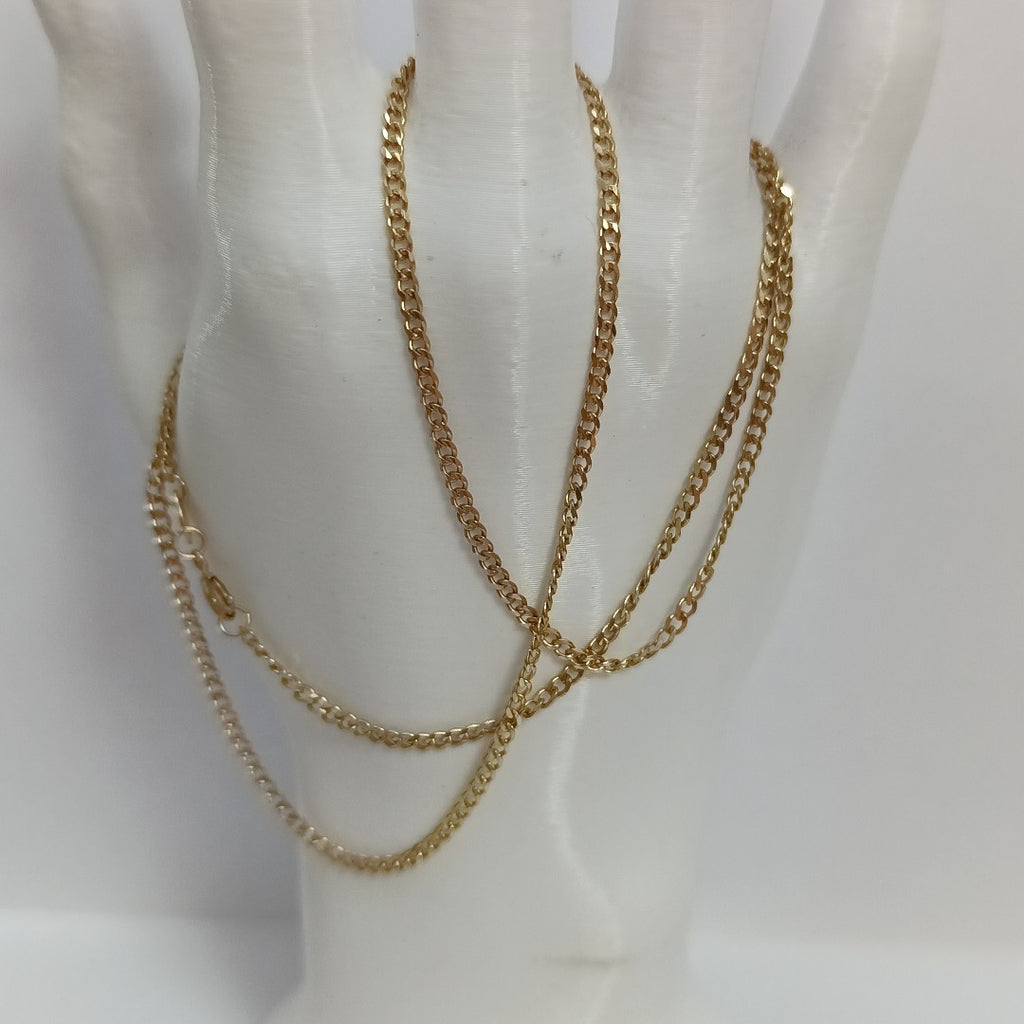 CADENAS TEJIDO BARBADA ORO 10K 55 CM 3.8 GR (NUEVO)