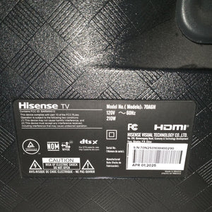 PANTALLA HISENSE 70A6H (2025) 70" LED 4K (SEMINUEVO)