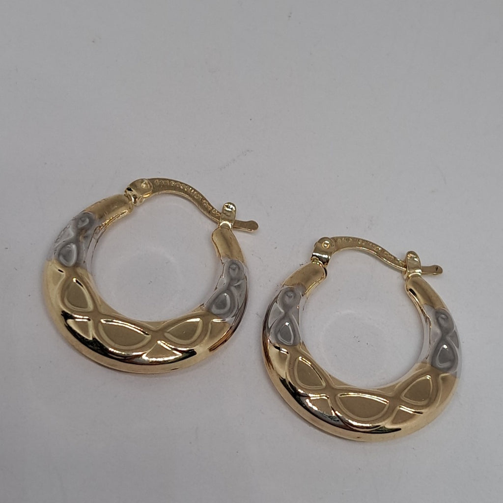 ARETES ARRACADAS COMBINADAS CON INFINITO 14K 2.3 GR (NUEVO)