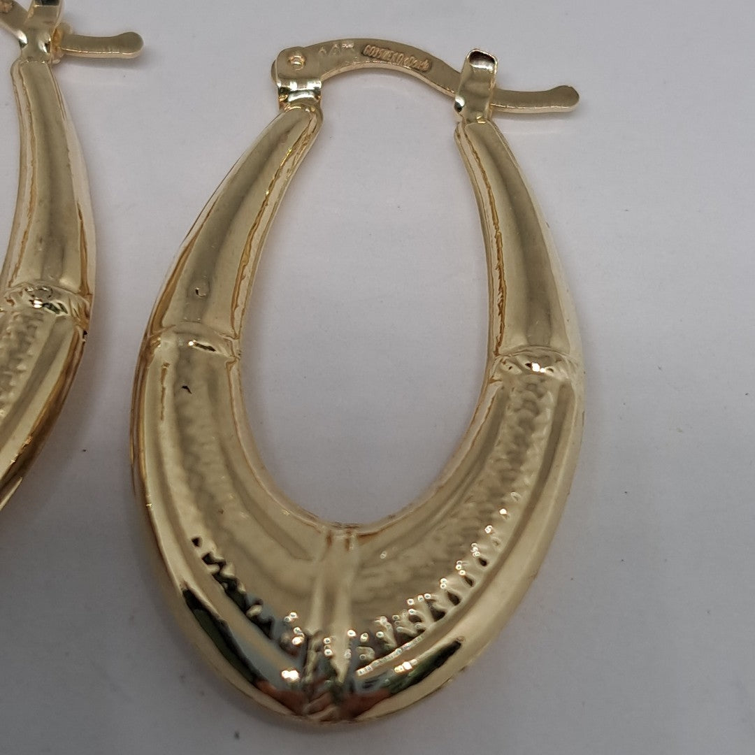 ARETES ARRACADAS ESTRIADAS 14K 2.6 GR (NUEVO)