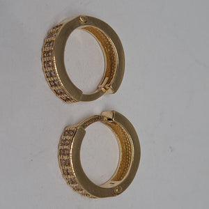 ARETES HUGGIES C CIRCONIAS 14K 2.2 GR (NUEVO)