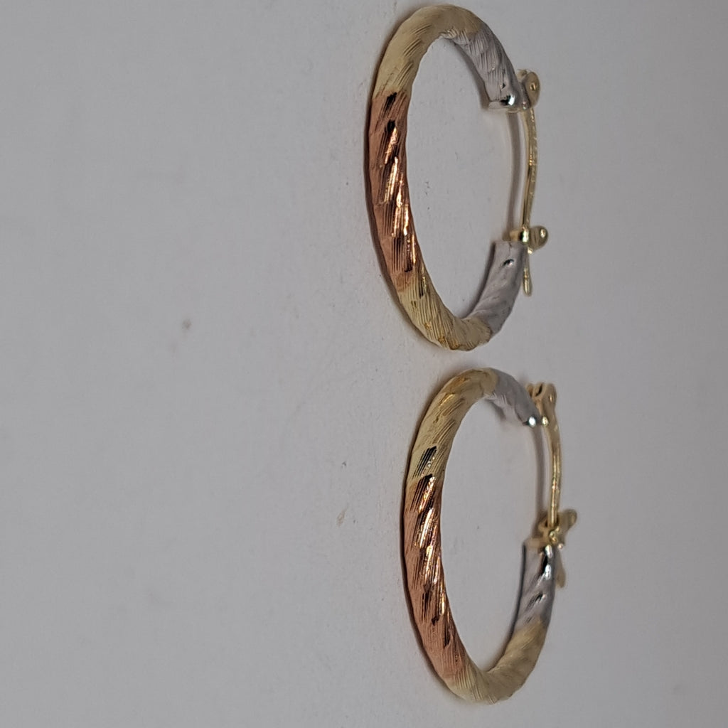 ARETES TEJIDO ARRACADAS TZL COMBINADAS 14K 1.8 GR (NUEVO)