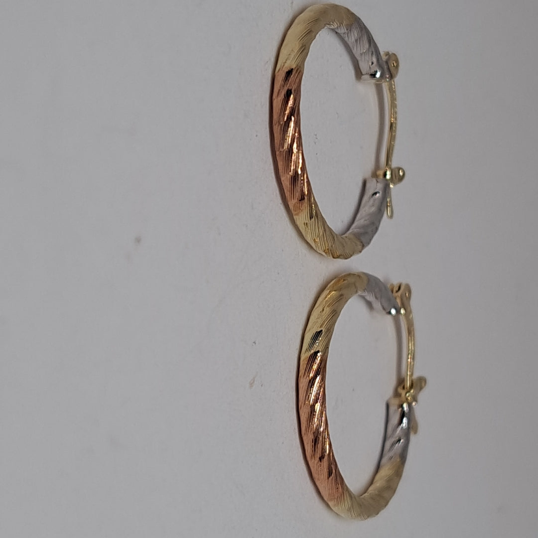 ARETES TEJIDO ARRACADAS TZL COMBINADAS 14K 1.8 GR (NUEVO)