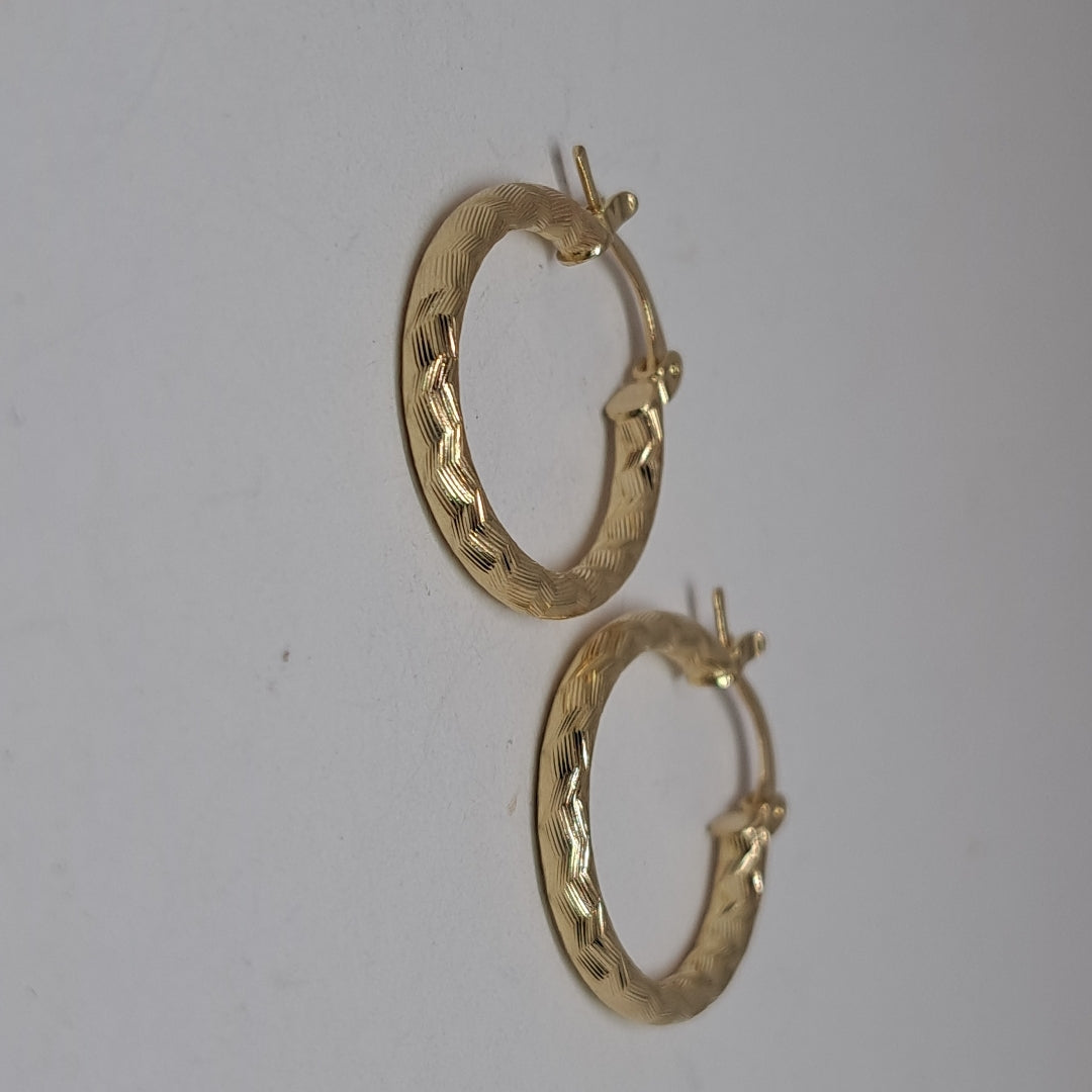 ARETES ARRACADAS LABRADAS 14K 2 GR (NUEVO)