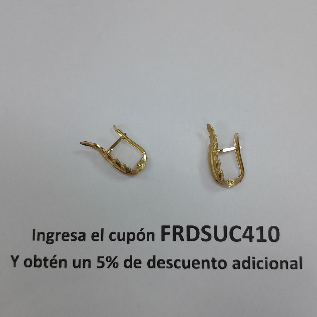 ARETES PAR ORO 14 K 2.5 GRMS (SEMINUEVO)
