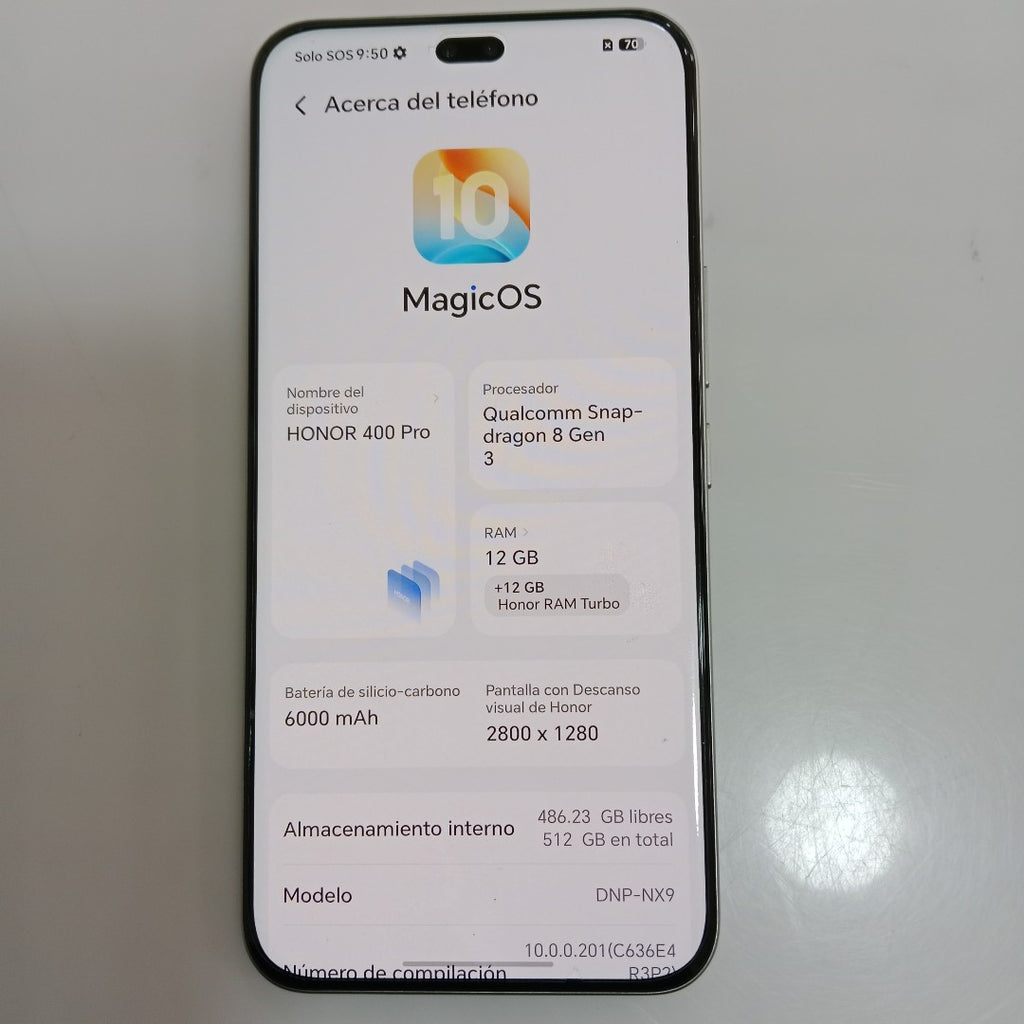 CELULAR HONOR 400 PRO DNP-NX9 (2025) 512 GB 12 GB RAM (SEMINUEVO)