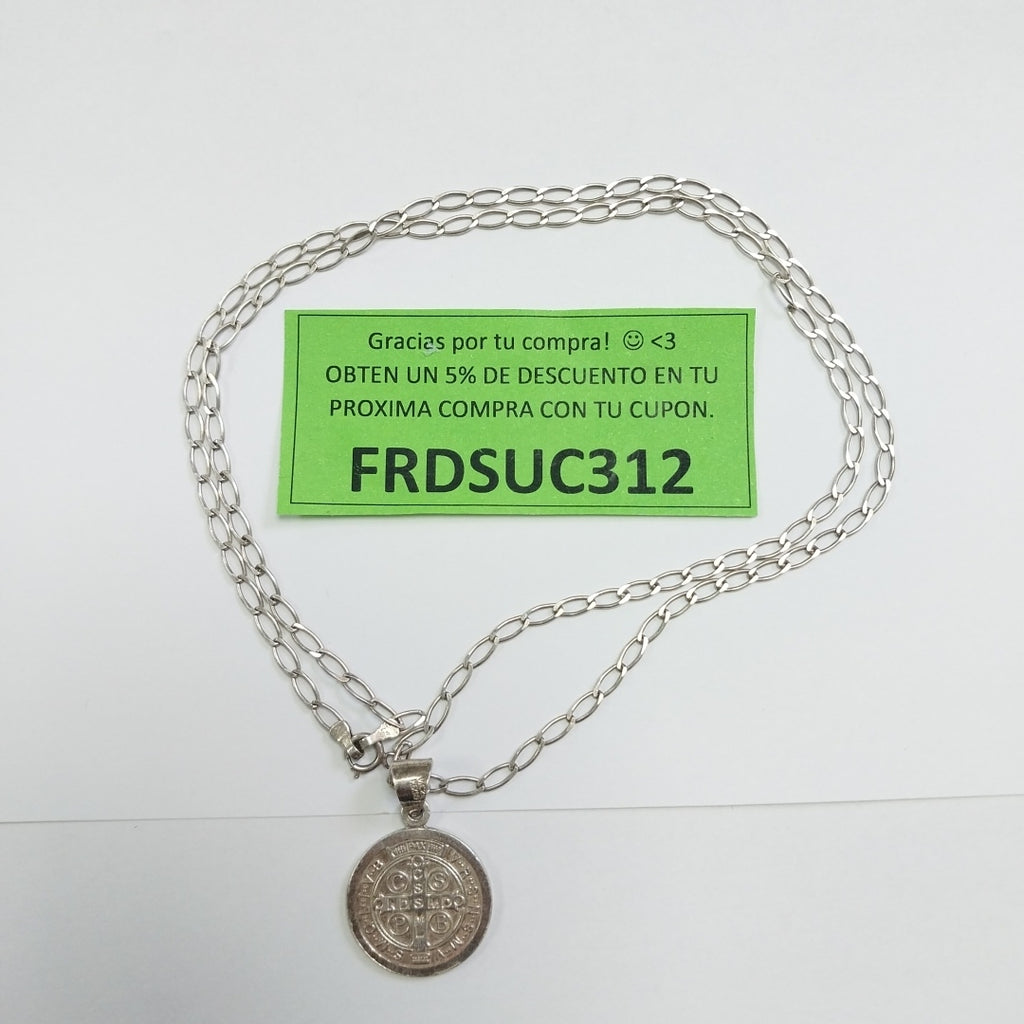 CADENA, MEDALLA RELIGIOSA PLATA 8.4 GRMS (SEMINUEVO)