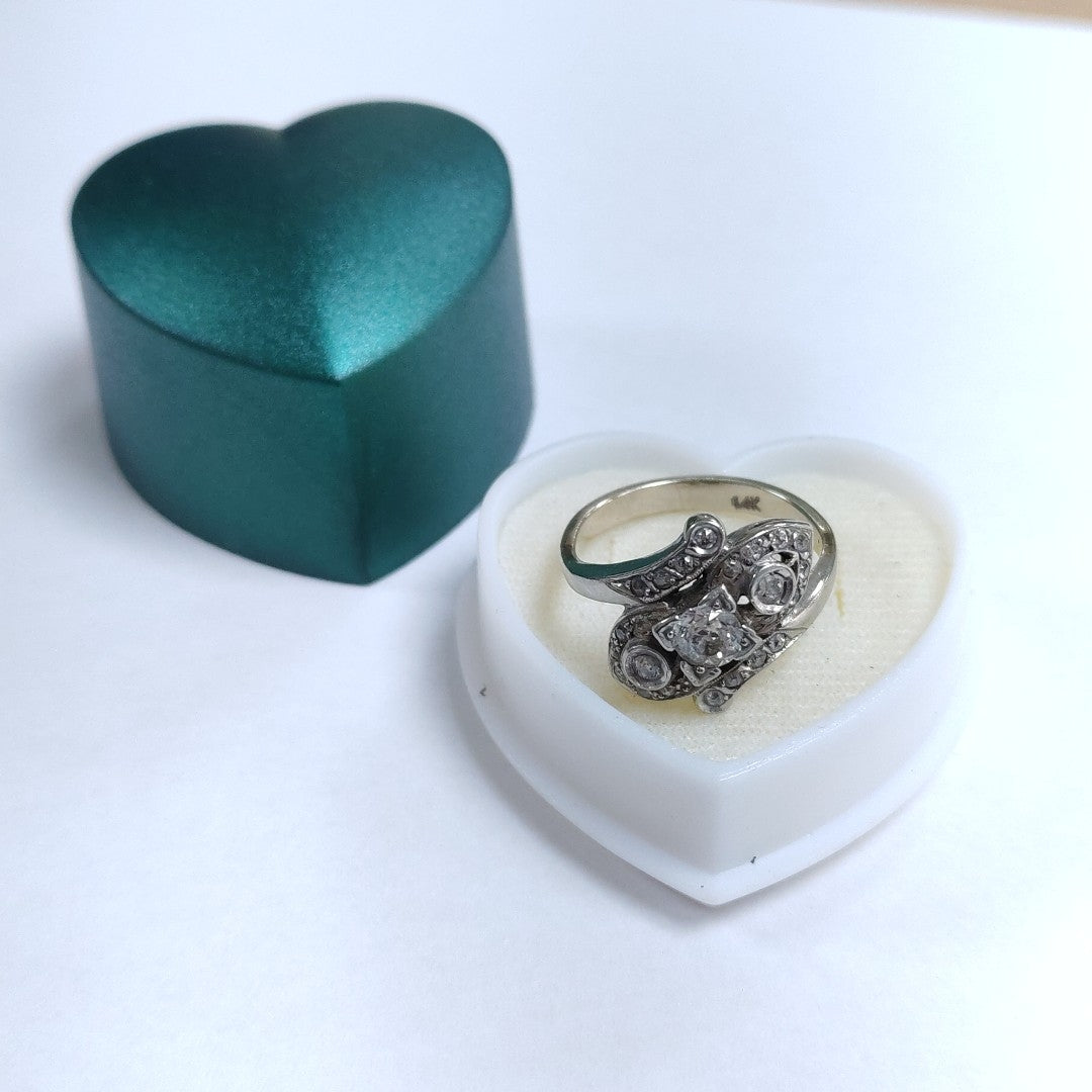 ANILLO ORO BLANCO 14 K 6.7 GRMS (SEMINUEVO)