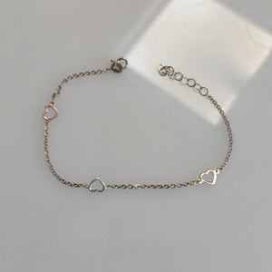 PULSERA ESPECIAL CON CORAZONES 10K 18 CM 1.2 GR (NUEVO)