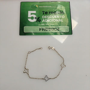 PULSERA ESPECIAL C MARIPOSAS 14K 18 CM 1.7 GR (NUEVO)