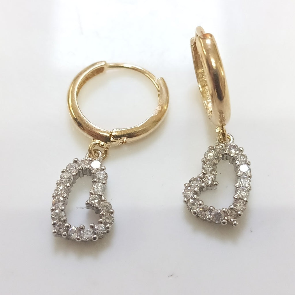 ARETES PAR ORO COMBINADO 14 K 1,90 GRMS (SEMINUEVO)