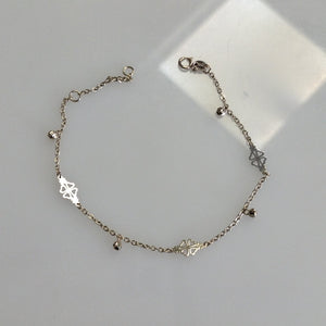 PULSERA ESPECIAL CON TREBOL 14K 18 CM 1.8 GR (NUEVO)