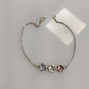 PULSERA TEJIDO ESPECIAL FIG FLORES 14K 18 CM 2 GR (NUEVO)