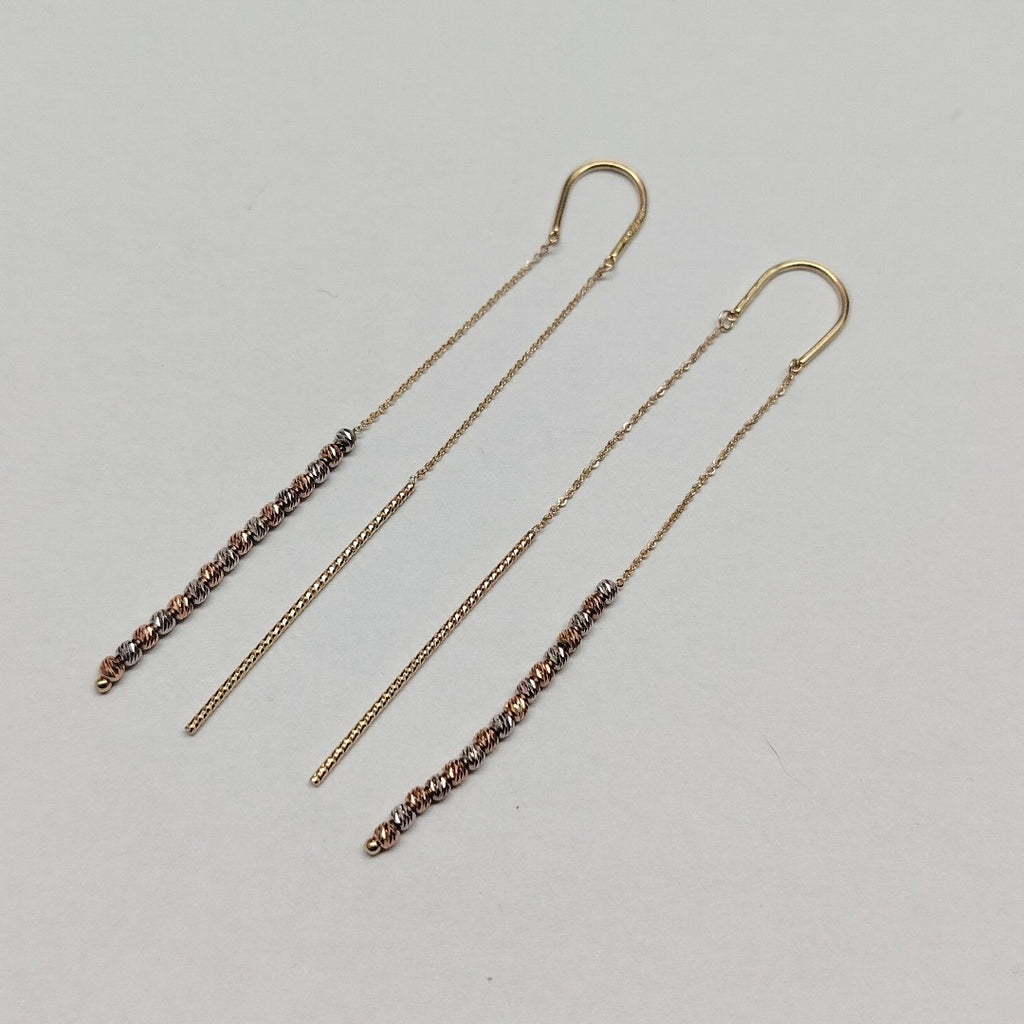 ARETES PAR ORO COMBINADO 10 K 1,80 GRMS (SEMINUEVO)