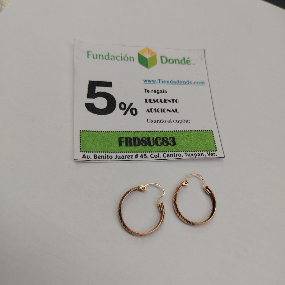 ARRACADAS PAR ORO, RODIADO 8 K 1.3 GRMS (SEMINUEVO)