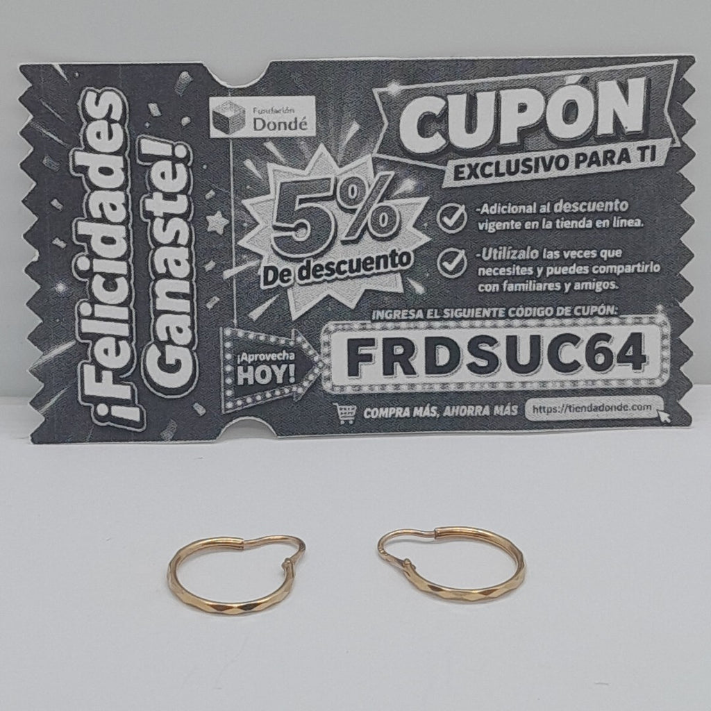 ARRACADAS PAR ORO 14 K 1.2 GRMS (SEMINUEVO)