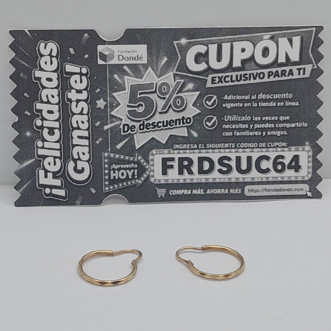 ARRACADAS PAR ORO 14 K 1.2 GRMS (SEMINUEVO)