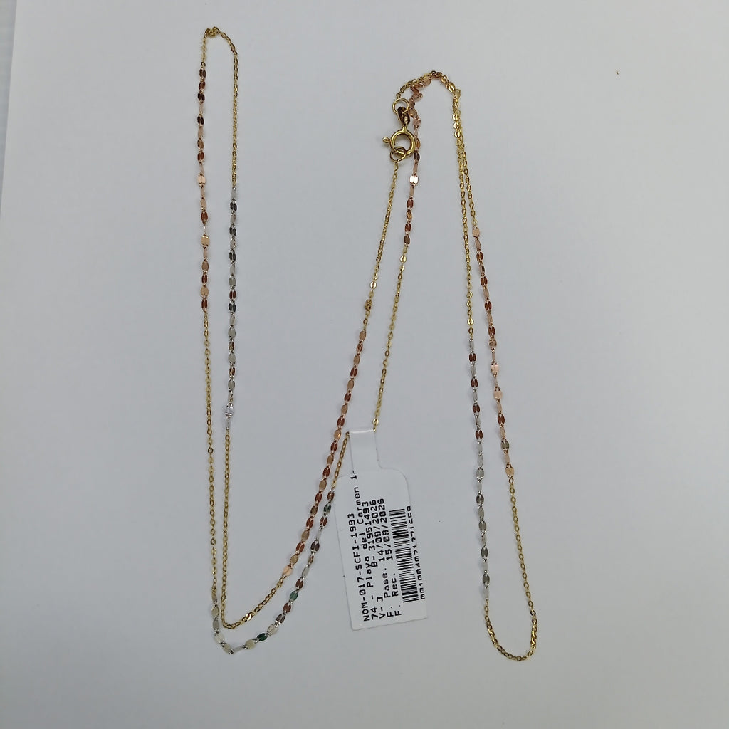 CADENA ORO COMBINADO 14 K 1.3 GRMS (SEMINUEVO)