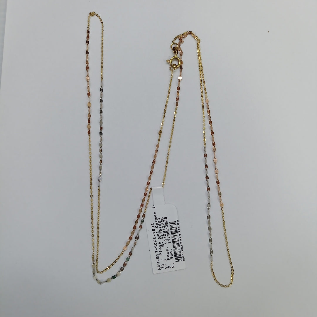 CADENA ORO COMBINADO 14 K 1.3 GRMS (SEMINUEVO)