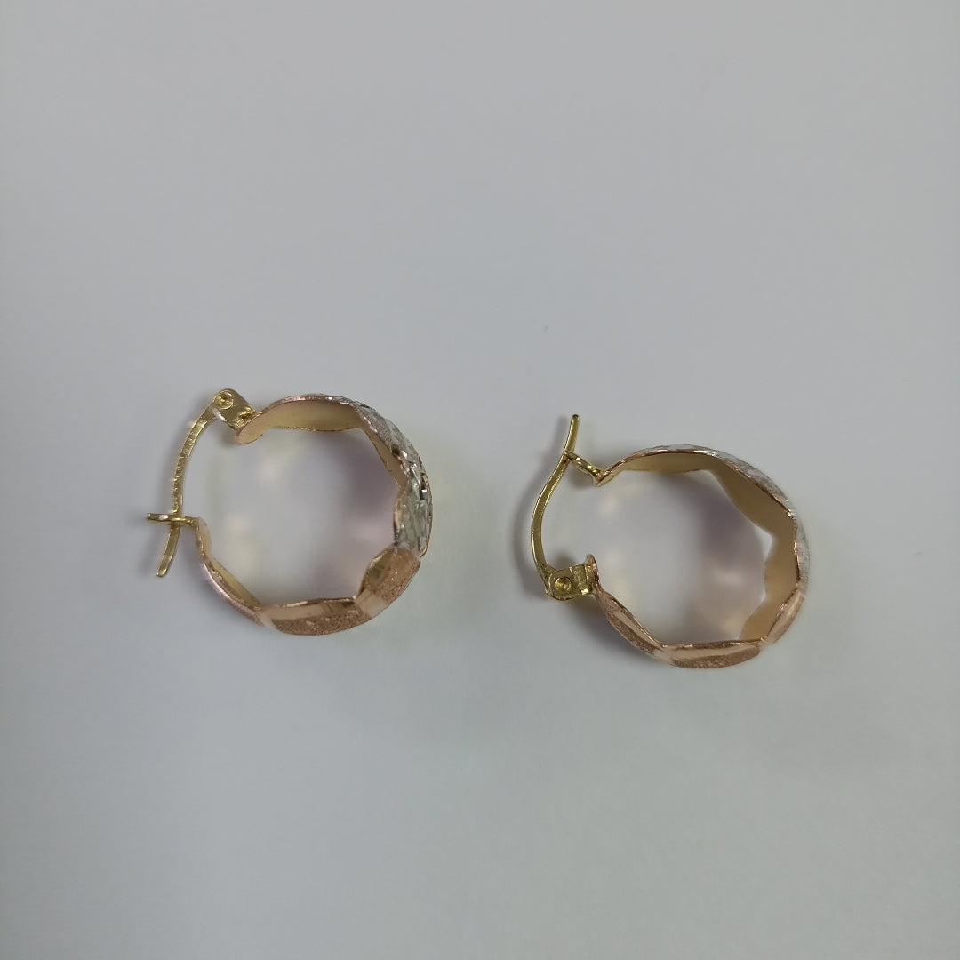 ARETES PAR ORO COMBINADO 14 K 2.7 GRMS (SEMINUEVO)