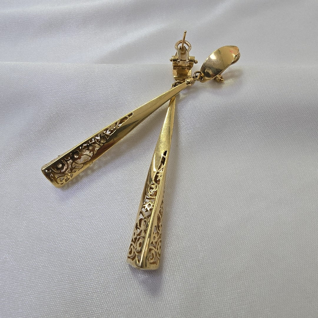 ARRACADAS PAR ORO 14 K 6.8 GRMS (SEMINUEVO)