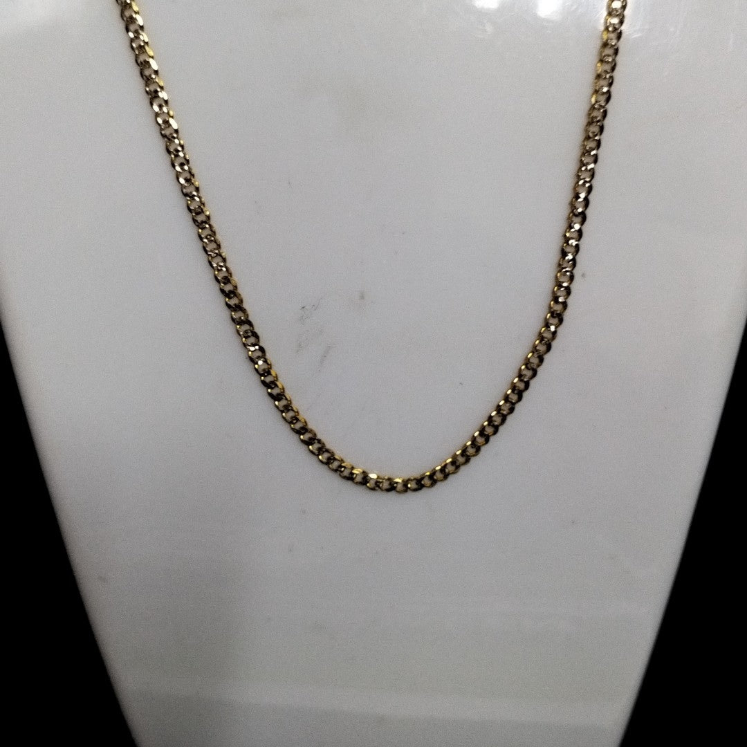 CADENAS BARBADA DIAMANTADA ORO 14K 55 CM 5.8 GR (NUEVO)