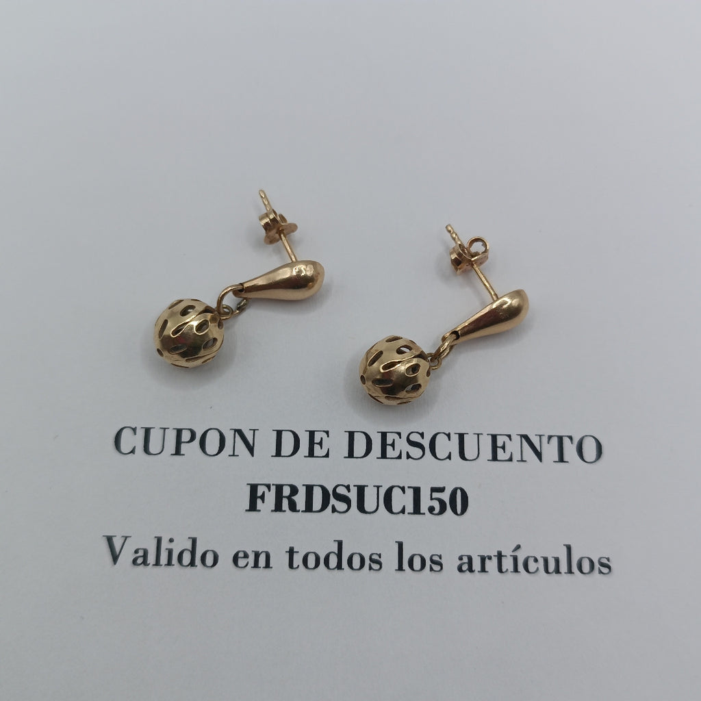 BROQUELES PAR ORO 14 K 2.8 GRMS (SEMINUEVO)