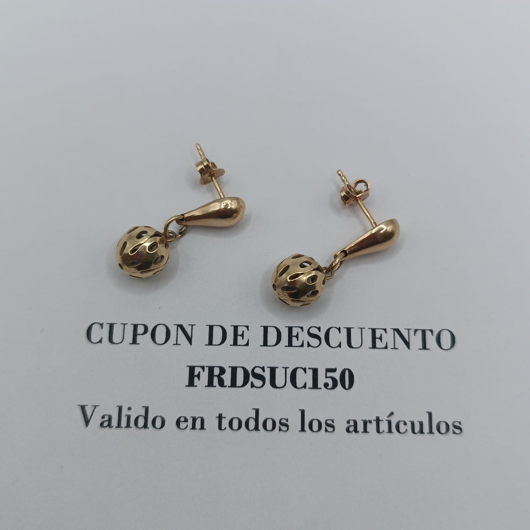 BROQUELES PAR ORO 14 K 2.8 GRMS (SEMINUEVO)