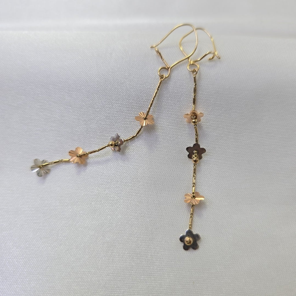 ARETES PAR ORO COMBINADO 14 K 1,40 GRMS (SEMINUEVO)