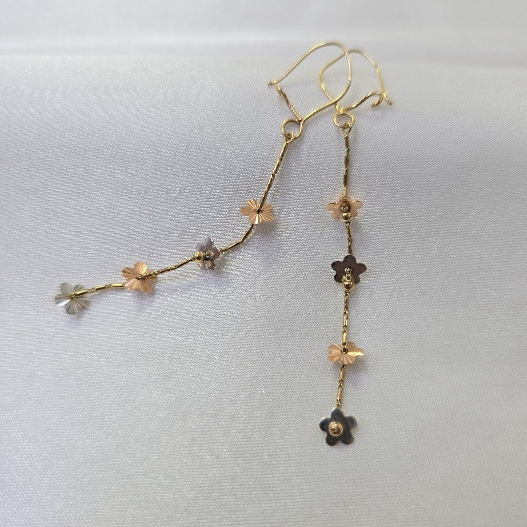 ARETES PAR ORO COMBINADO 14 K 1,40 GRMS (SEMINUEVO)