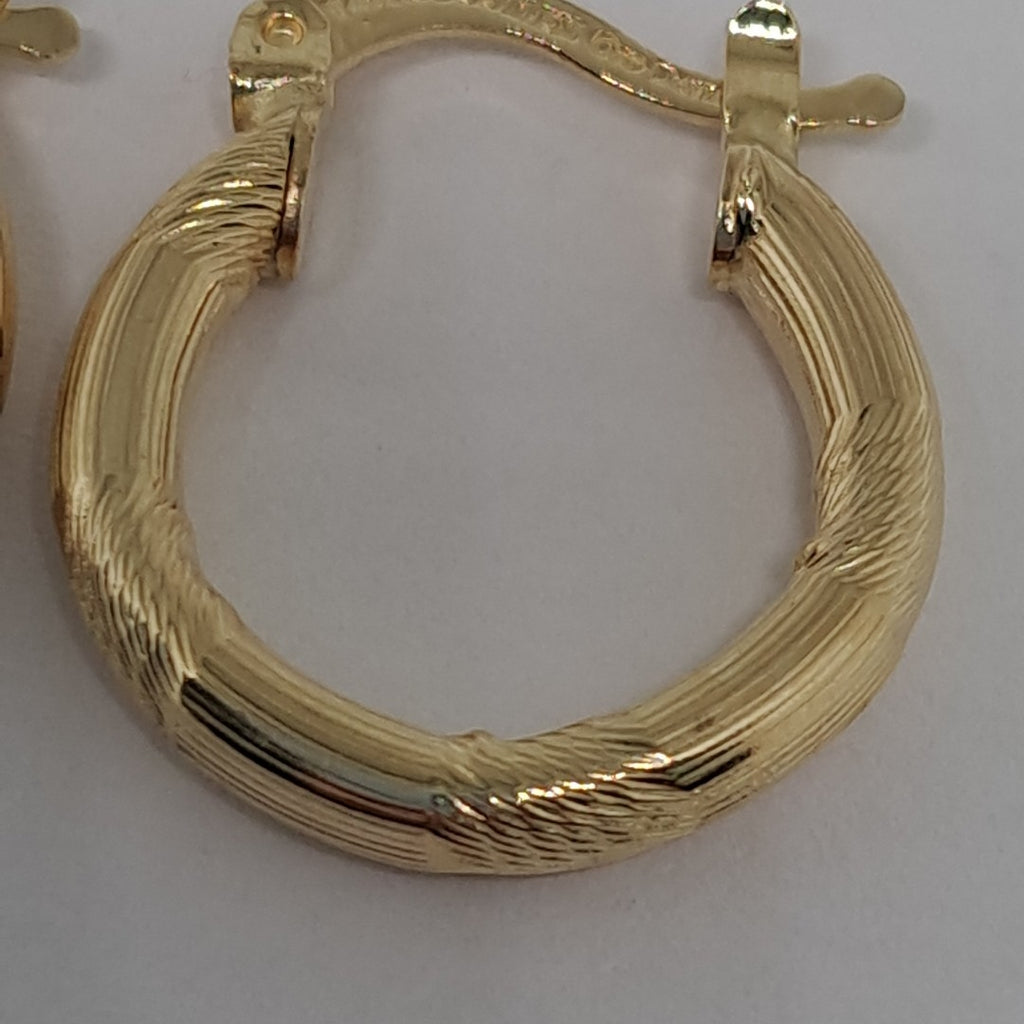 ARETES TEJIDO ARRACADAS CON DISEÑO 14K 2.6 GR (NUEVO)