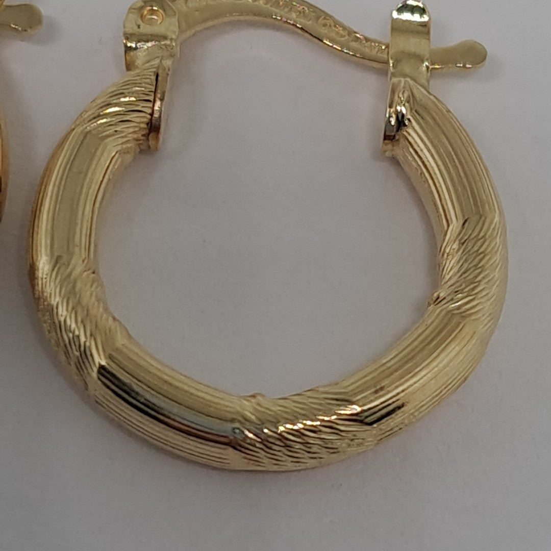 ARETES TEJIDO ARRACADAS CON DISEÑO 14K 2.6 GR (NUEVO)